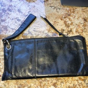HOBO International Black Leather Wristlet Clutch Wallet
